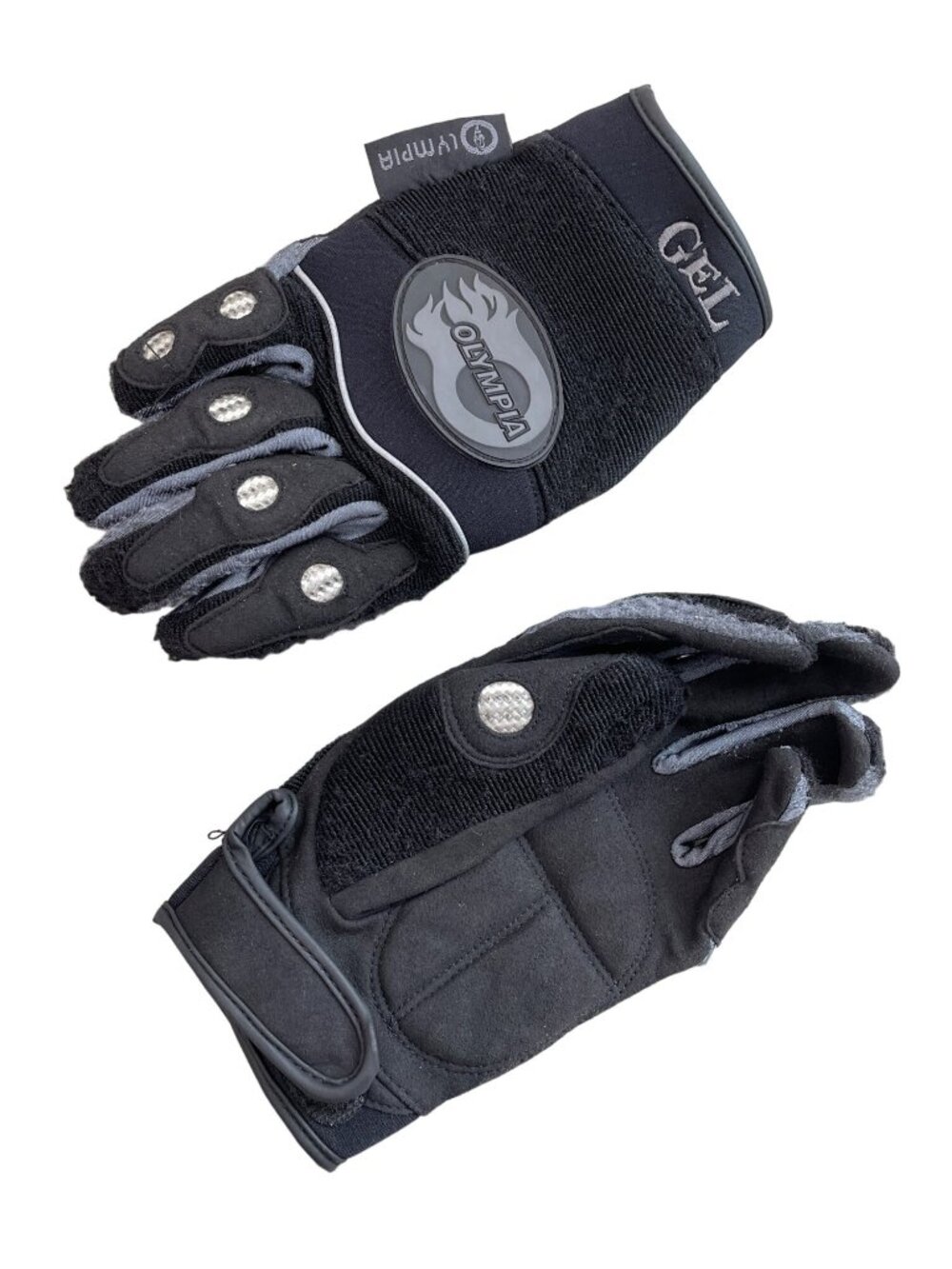 Olympia Gel Gloves Black Size Small Velcro Strap Outdoor Moto Biker Workwear